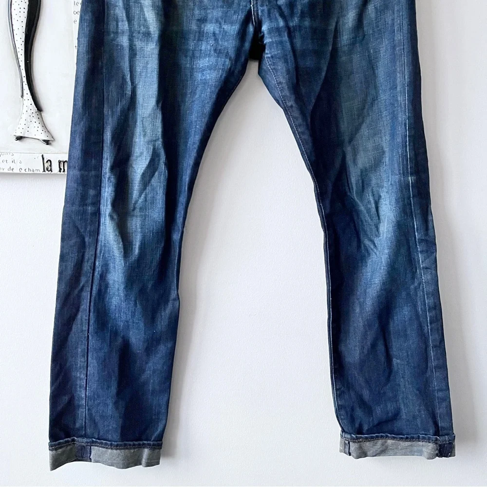 Men’s Levi’s 513 Western Cowboy Dark Wash Straight Leg Jeans Size 33 X 32